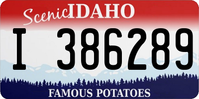 ID license plate I386289