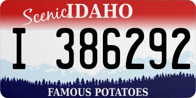 ID license plate I386292