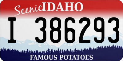 ID license plate I386293