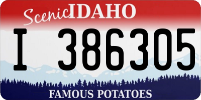 ID license plate I386305