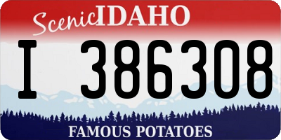 ID license plate I386308