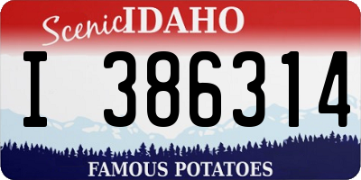 ID license plate I386314