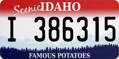 ID license plate I386315