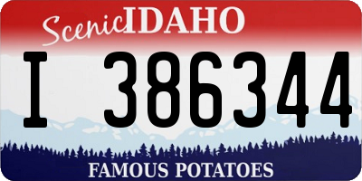ID license plate I386344