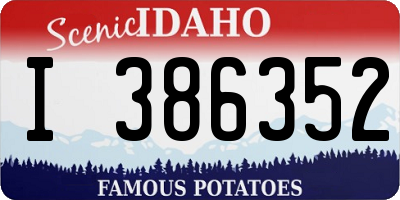 ID license plate I386352