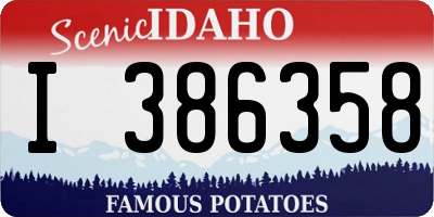 ID license plate I386358