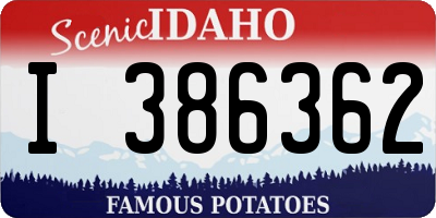 ID license plate I386362
