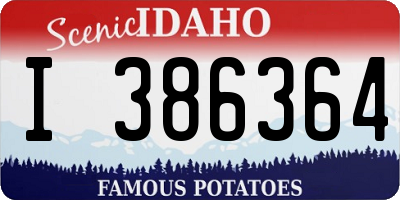 ID license plate I386364