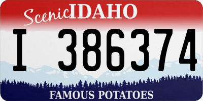 ID license plate I386374