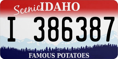 ID license plate I386387