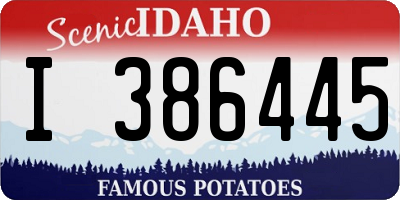 ID license plate I386445