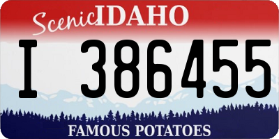ID license plate I386455