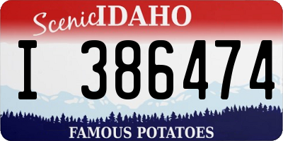 ID license plate I386474
