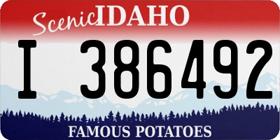 ID license plate I386492