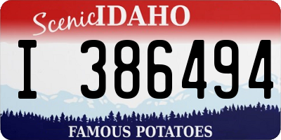 ID license plate I386494