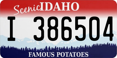 ID license plate I386504