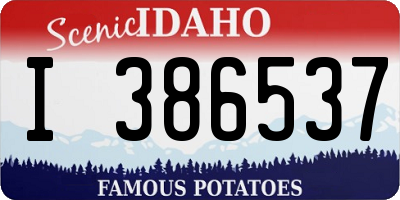ID license plate I386537