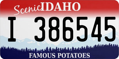ID license plate I386545