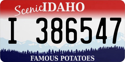 ID license plate I386547