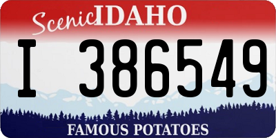 ID license plate I386549