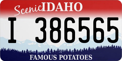 ID license plate I386565