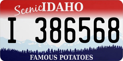 ID license plate I386568