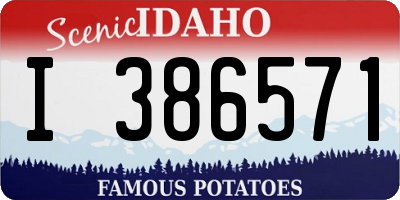 ID license plate I386571