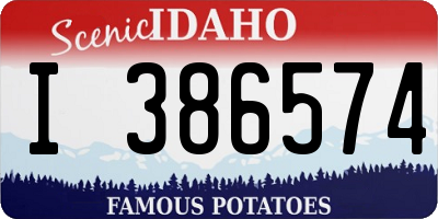 ID license plate I386574