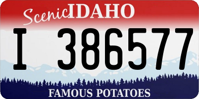 ID license plate I386577