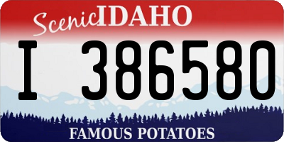 ID license plate I386580