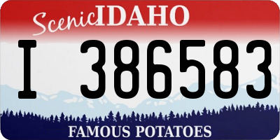 ID license plate I386583