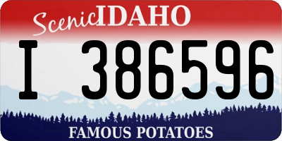 ID license plate I386596