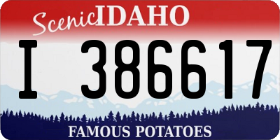 ID license plate I386617