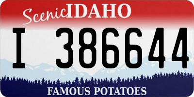 ID license plate I386644