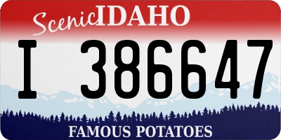 ID license plate I386647