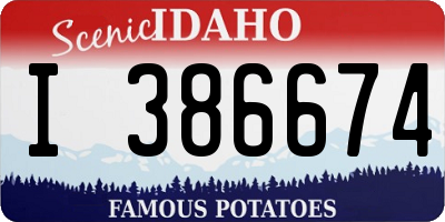 ID license plate I386674