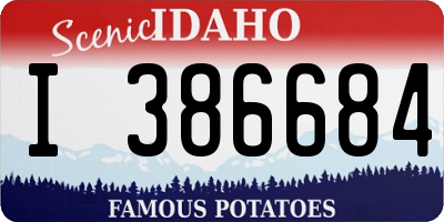 ID license plate I386684