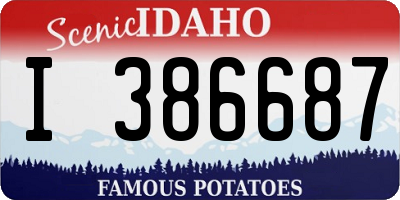 ID license plate I386687