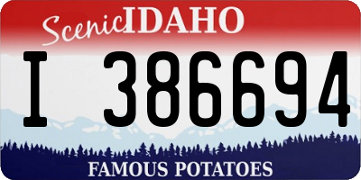 ID license plate I386694