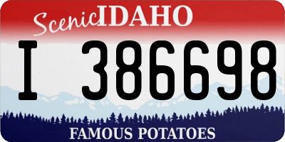 ID license plate I386698