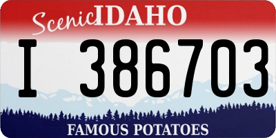 ID license plate I386703