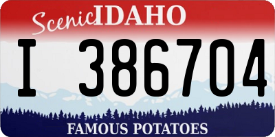 ID license plate I386704