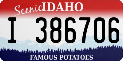 ID license plate I386706