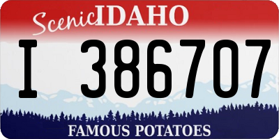 ID license plate I386707