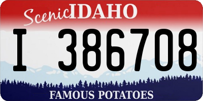 ID license plate I386708