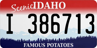 ID license plate I386713