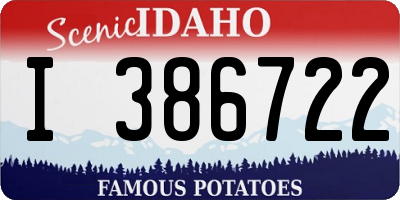 ID license plate I386722