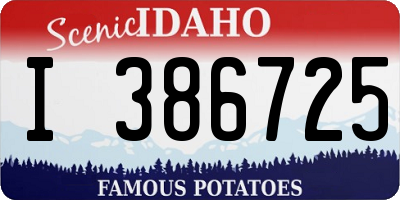 ID license plate I386725