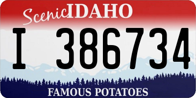 ID license plate I386734