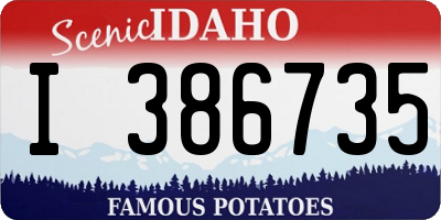 ID license plate I386735